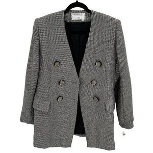 NWT Womenstyl Nouvelle Couture Silver Gray Wool/Alpaca Tweed Paris Jacket 42